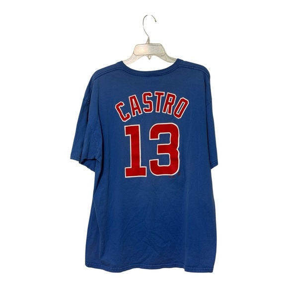 Majestic Chicago CUBS Castro #13 Mens XL Blue Short Sleeve Crew Neck T-Shirt - Picture 4 of 10